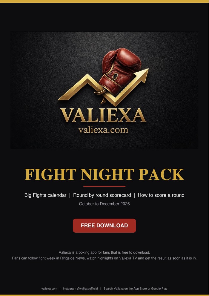 Cover of the Valiexa Fight Night Pack PDF
